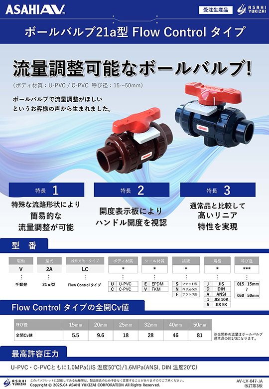 ボールバルブ21α型Flow Control タイプ